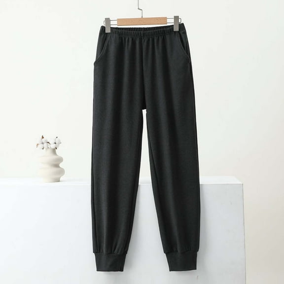 Dxzfnsa Pajama Pants for Women Womens Stretch Casual Solid Color Lounge Pajama Pants Comfy Soft Elastic Waist Sleep Pants with Pockets