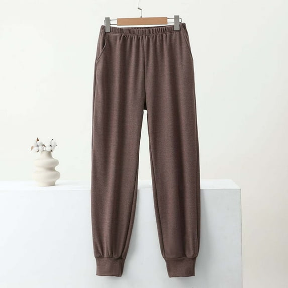 Dxzfnsa Pajama Pants for Women Womens Stretch Casual Solid Color Lounge Pajama Pants Comfy Soft Elastic Waist Sleep Pants with Pockets
