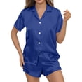 thumbnail image 1 of Dxzfnsa Pajama Set for Women Satin Bamboo Viscose Pjs Set Ultra Soft Short Sleeve Sleepwear 2 Piece Lounge Sets S-2XL, 1 of 7