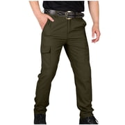 Dxzfnsa Work Pants for Men Waterproof Construction Cargo Pants with Pockets Ripstop Hiking Big and Tall Pants - Army Green XXL