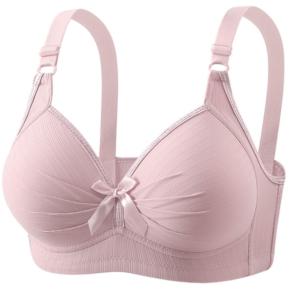 Dxzfnsa Plus Size Bras for Women 2026 Seamless Wireless No Underwire Supportive Full Coverage Comfortable Everyday Bra for Older Women (Pink,XXXXXL)