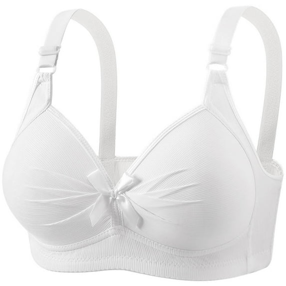 Dxzfnsa Plus Size Bras for Women 2026 Seamless Wireless No Underwire Supportive Full Coverage Comfortable Everyday Bra for Older Women (White,XXL)