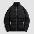 thumbnail image 1 of Dxzfnsa Puffer Jackets for Men Mens Winter Warm Thicken Puffer Coats Solid Color Zipper Long Sleeve Coats Casual Insulated Padded Jackets with Pockets, 1 of 3