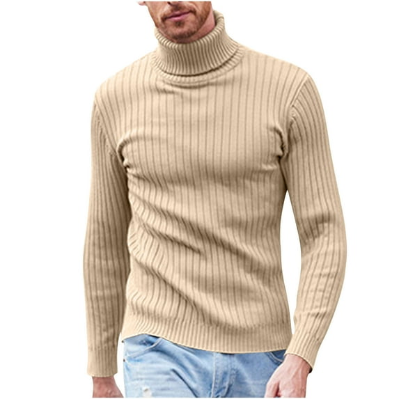 Dxzfnsa Pullover Sweaters for Men Men's Mock Turtleneck Long Sleeve Sweaters Basic Thermal Solid Color Base Layer Shirts Lightweight Pullovers