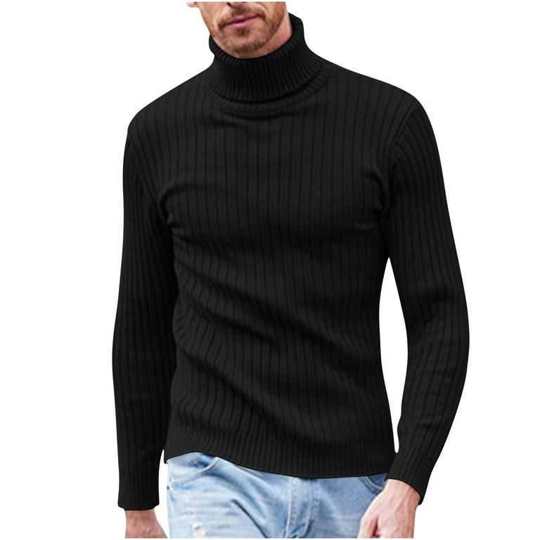 Dxzfnsa Pullover Sweaters for Men Men's Mock Turtleneck Long