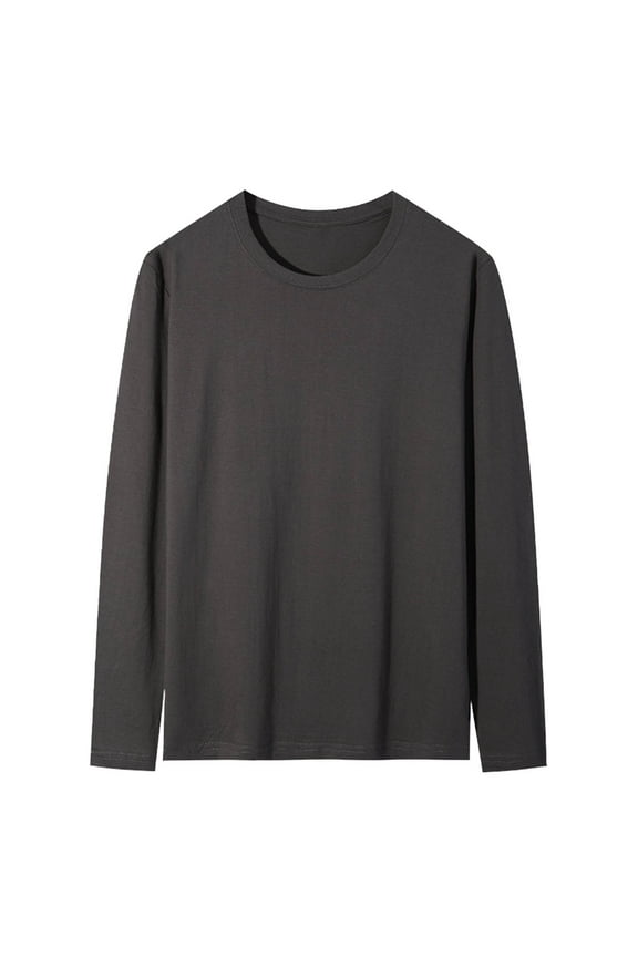 Pullovers for Men Men's Long Sleeve Sweatshirts Casual Crew Neck Solid Color Basic Under Sweatshirts Loose Soft Stretch Pullover T-Shirts