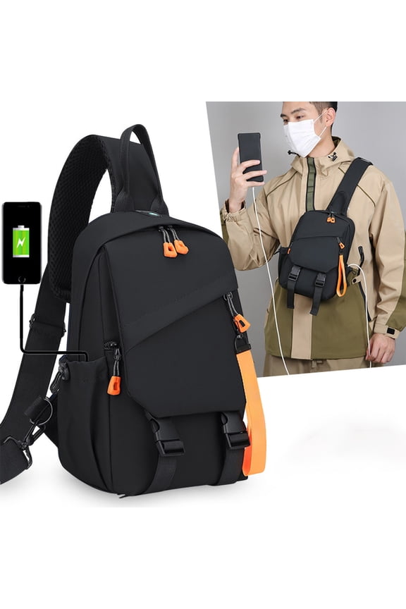 Small Crossbody Bags for Women Men's Multi Functional Chest Bag USB Rechargeable Crossbody Backpack Korean Style Casual Versatile Shoulder Bag