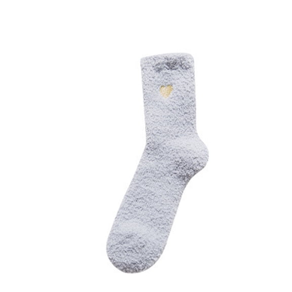 Dxzfnsa Socks for Women Womens Warm Wool Socks Solid Color Embroidery Mid Tube Socks Super Cozy Thick Socks