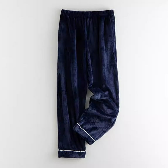 Dxzfnsa Soft Pajama Pants for Men Mens Fleece Fuzzy Home Bottoms Flannel Elastic Waist Solid Color Pajama Trousers Winter Baggy Lounge Pants