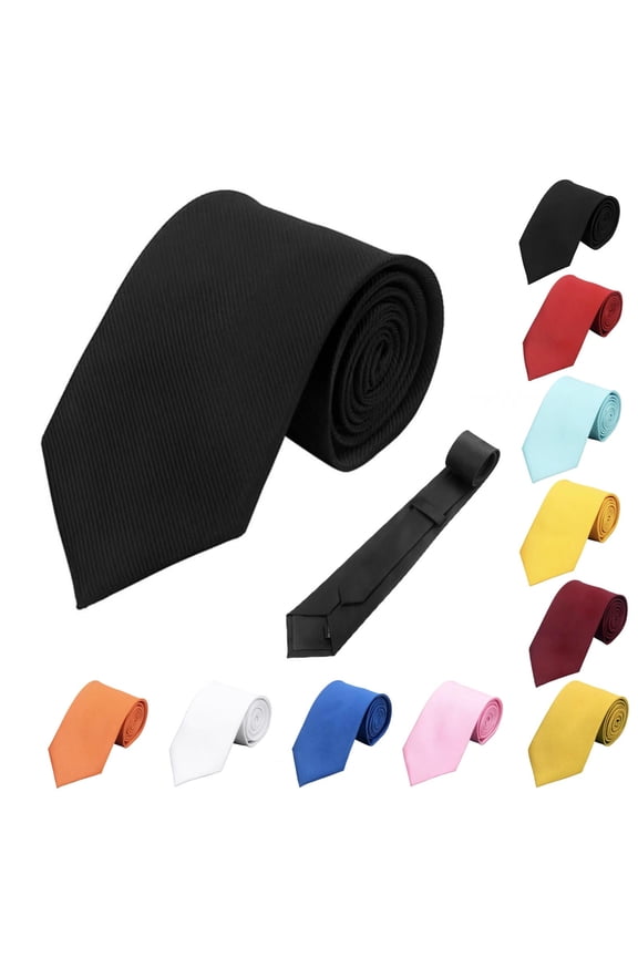Solid Satin Pure Color Ties Set Business Formal Necktie Tie for Men Formal Occasion Wedding Formal Adjustable Necktie Gift for Men