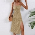 thumbnail image 1 of Dxzfnsa Summer Dresses for Women Fashion Square Neck Spaghetti Strap Polka Dot Long Dresses Womens Corset Sleeveless Party Sundresses, 1 of 9