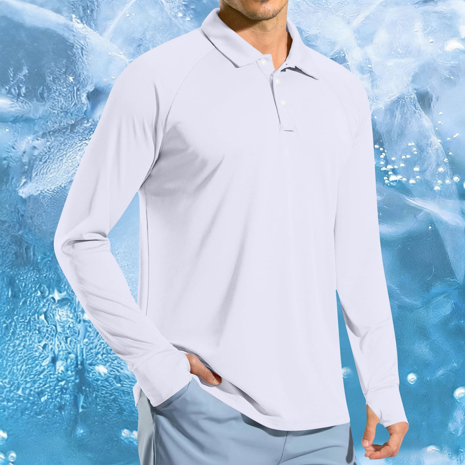 Dxzfnsa Sunscreen Shirts for Men Long Sleeve Sun Cooling Workout Sun ...