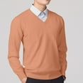 thumbnail image 1 of Dxzfnsa Sweaters for Men Men's Winter Casual Fashion Solid Color Sweaters Texture Long Sleeved V Neck Pullovere Sweaters Lightweight Knit Sweaters, 1 of 4