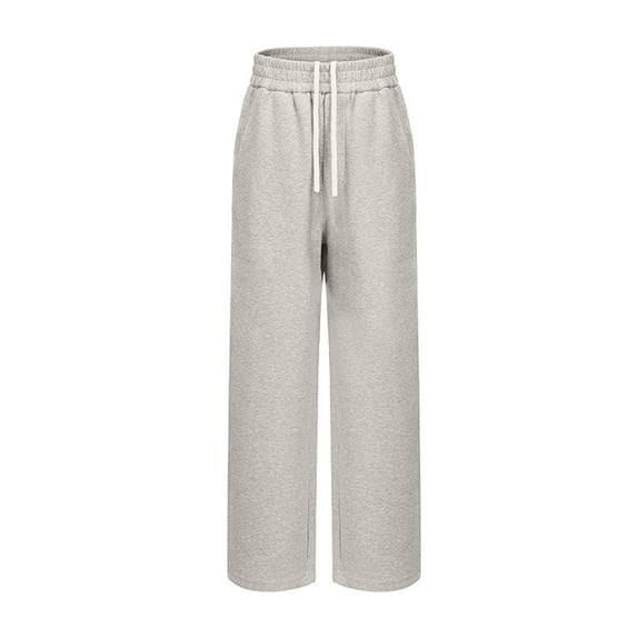 Dxzfnsa Sweatpants for Men Casual Loose Drawstring Straight Leg Pants Men's Fashion Solid Color Pockets Trousers Outdoor Elastic Waist Sports Sweatpants