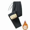 thumbnail image 1 of Dxzfnsa Sweatpants for Mens Casual Fleece Lined Wool Warm Solid Color Track Pants Winter Cargo Hiking Trousers, 1 of 3