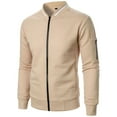 thumbnail image 1 of Dxzfnsa Sweatshirt Jackets for Men Men's Soft Fleece Solid Color Coats with Pockets Long Sleeve Stand Collar Sweatshirts Lightweight Outdoor Full Zip Coats, 1 of 5