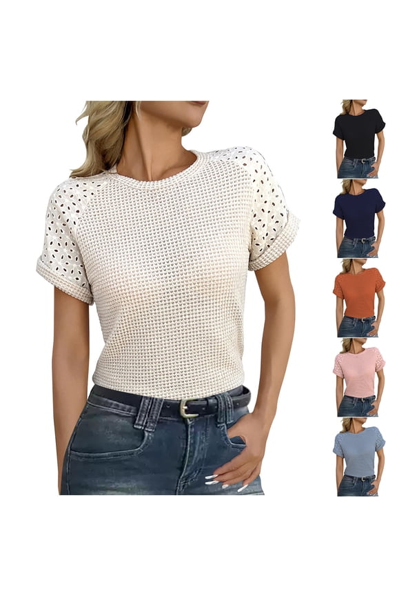 T-Shirts Short Sleeve O Neck Tees Tops for Women Fashion Trendy Lightweight Soft Casual Summer Outfits Clothes 2026 S-2XL