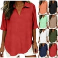 thumbnail image 1 of Dxzfnsa T Shirts Short Sleeve V Neck Tees Womens Tops Beach Vacation Fashion Clothes 2026 Casual Summer Spring Fall Outfits Red-2XL, 1 of 7