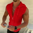 thumbnail image 1 of Dxzfnsa Tank Tops for Men Fashion Men's Workout Hooded Tank Tops Zip Up Sleeveless Gym Shirts Quick Dry Drawstring Muscle Bodybuilding Hoodies, 1 of 6