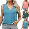 thumbnail image 1 of Dxzfnsa Tank Tops for Women Summer V Neck T Shirts Trendy Sleeveless Basic Tee Loose Fit 2025 Fashion S-2XL, 1 of 8