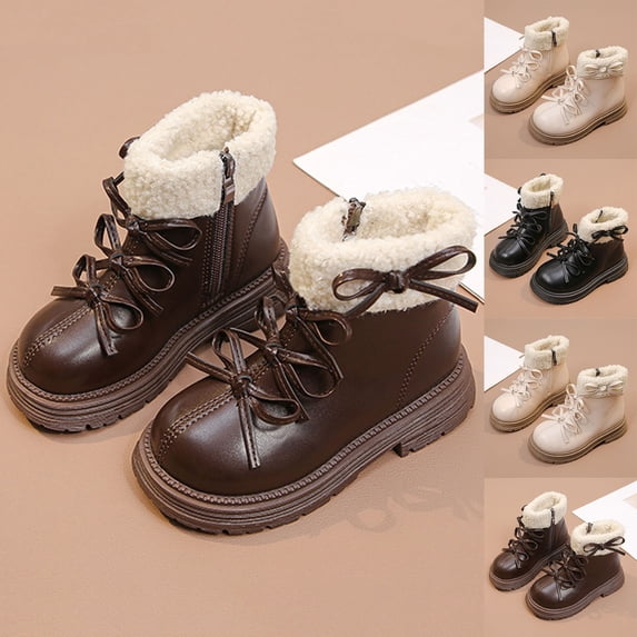 Dxzfnsa Toddler Girls Boys Combat Ankle Boots Little Kid Waterproof Outdoor Chelsea Fall Booties Leather Comfort Shoes (Toddler/Little Kid) Cowgirl Boots