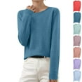 thumbnail image 1 of Dxzfnsa Sweaters for Women Long Sleeve Shirts Fall Causal Tops 2025 Crewneck Dressy Sweaters Tunic Winter Knitted Casual Tops Blouse S-3XL, 1 of 7