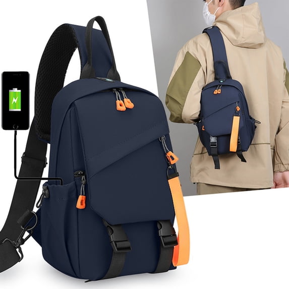 Dxzfnsa Trending Crossbody Bag For Women Men's Multi Functional Chest Bag USB Rechargeable Crossbody Backpack Korean Style Casual Versatile Shoulder Bag