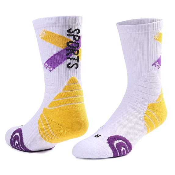 Dxzfnsa Unisex Cushioned Crew Training Athletic Socks Men & Women with Combed Cotton Moisture Wicking Breathable Performance