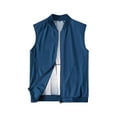 thumbnail image 1 of Dxzfnsa Vests for Men Mens Casual Full Zipper Up Solid Color Vest Jackets Lightweight Comfy Stand-up Collar Sleeveless Sports Vests with Pockets, 1 of 3