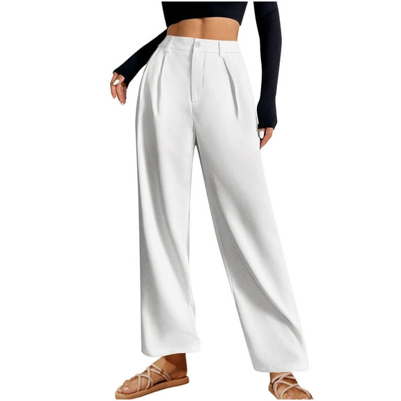 Dxzfnsa Wide Leg Harem Pants Corduroy Palazzo Casual Loose Elastic Waist 2025 Travel Vacation Outfits with Pockets Work Pants Women(White,S-5XL)