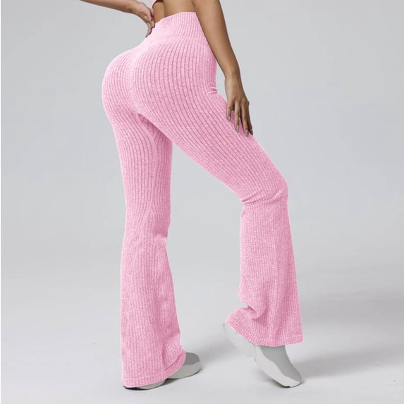 Dxzfnsa Wide Leg Pants Woman Yoga Pants with Pockets Stretch Loose Casual Lounge Sweatpants Petite/Regular/Tall Women's Clothing,Pink-M