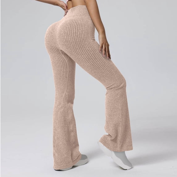 Dxzfnsa Wide Leg Pants Woman Yoga Pants with Pockets Stretch Loose Casual Lounge Sweatpants Petite/Regular/Tall Womens Pants,Khaki-XS
