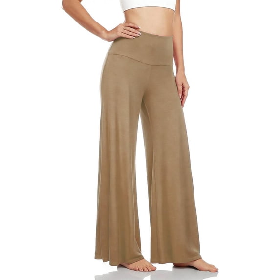 Dxzfnsa Wide Leg Pants for Women Summer Womens Loose Solid Color Yoga Pants Lightweight Stretch Casual High Waist Trousers with Pockets