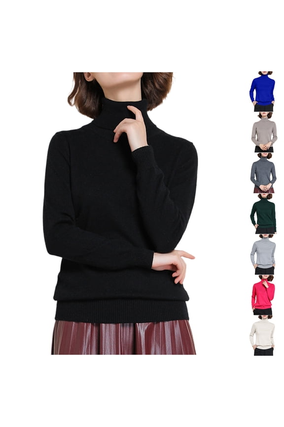 Winter Clothing for Women Women's Classic Lightweight Long-Sleeve Turtleneck Sweater - Oat/Heather, Spring/Fall Layering Essential (Lightweight Yet Warm) for Office S-3XL