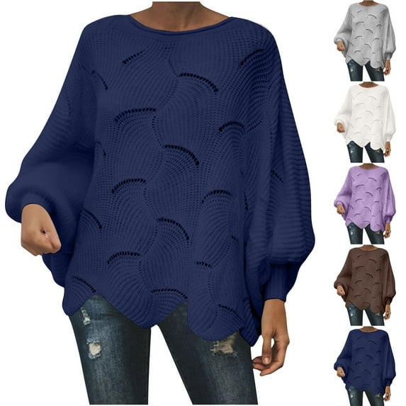 Dxzfnsa Winter Clothing for Women Women's Fall 2025 Pullover Sweater Casual Long Sleeve Loose Chunky Knit Tops Blouse Winter Fashion Clothing S-5XL