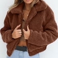 thumbnail image 1 of Dxzfnsa Winter Coats for Women Womens Ladies Warm Artificial Wool Coats Zipper Up Solid Color Jackets Long Sleeve Lapel Collar Fleece Sweatshirt Coats, 1 of 6