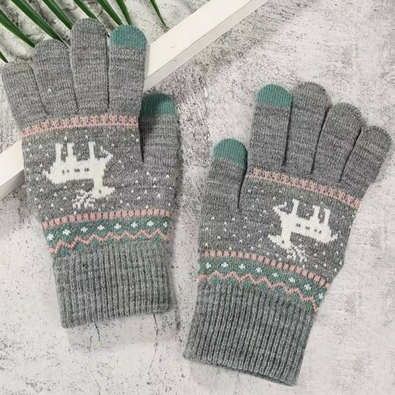 Dxzfnsa Winter Gloves for Women Warm Wool Touch Screen Ladies Windproof Thermal Knit Fleece Lined Gloves for Cold Weather Gift for Women Christmas Gifts