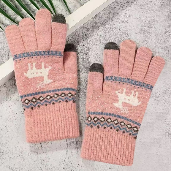 Dxzfnsa Winter Gloves for Women Warm Wool Touch Screen Ladies Windproof Thermal Knit Fleece Lined Gloves for Cold Weather Gift for Women Christmas Gifts