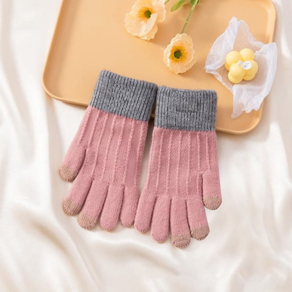 Dxzfnsa Winter Gloves for Women Cold Weather, Womens Warm Fleece Lined Knit Gloves Winter Touchscreen Texting Gloves Gift for Women Christmas Gifts