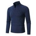 thumbnail image 1 of Dxzfnsa Winter Half Zipper Sweaters for Men Men's Stand Up Collar Solid Color Sweater Warm Soft Casual Long Sleeve Knitted Sweaters, 1 of 3