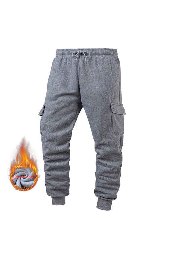 Winter Warm Pant for Mens Winter Fleece Pants Sherpa Lined Active Running Pants Elastic Waist Jogger Pants