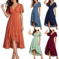 thumbnail image 1 of Dxzfnsa Women Casual Summer Floral Maxi Sundress V Neck Bow Tie Flowy Boho Beach Long Dress 2026 S-2XL, 1 of 7