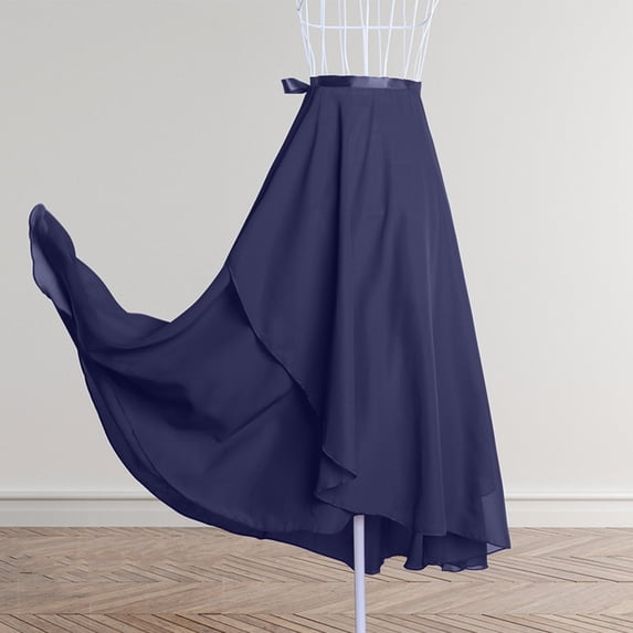 Dxzfnsa Women Long Dance Wrap Skirts Women Fashion Solid Color Beach High Waisted Dance Skirts Lightweight Ballet Wrap Skirts With Adjustable Belt