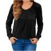 Dxzfnsa Women Long Sleeve V Neck Shirts Soft Casual Basic Tee Tops 2025 Fall Winter Trendy Solid Color Pullovers