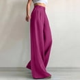 thumbnail image 1 of Dxzfnsa Women Wide Leg Dress Pants Women's High Waisted Straight Leg Business Trousers Fashion Solid Color Slacks Work Pants Casual Button Down Trousers, 1 of 6