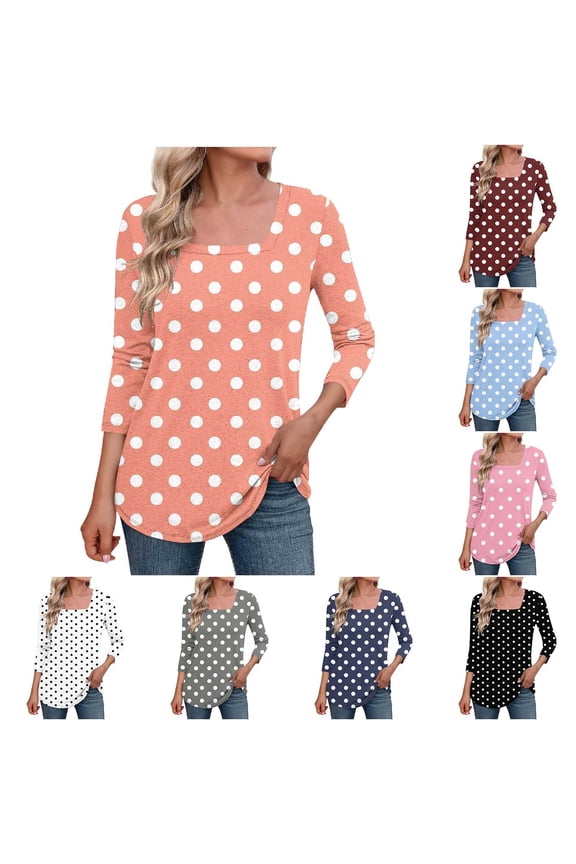 Women's 3/4 Sleeve T Shirts, V Neck Casual Tunic Tops Loose Fit Cotton Shirts Solid Color Summer Tees S-5XL