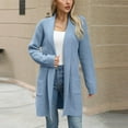 thumbnail image 1 of Dxzfnsa Women's Cardigan Sweaters Long Sleeve Plus Size Solid Colid Cable Knit Cardigans Open Front Outerwear with Pockets, 1 of 6
