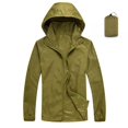 thumbnail image 1 of Dxzfnsa Women's Coats Womens Fashion Solid Color Zipper Up Waterproof Windbreaker Hooded Lightweight Sun Protection Jackets with Storage Bag, 1 of 2
