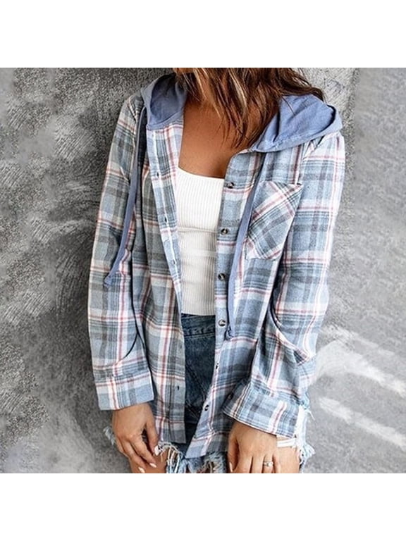 Women's Cozy Fleece Jacket Western Aztec Print Snap Button Down Coat with Pockets Casual Warm Outwear 2025 Womens Fall Clothes ,Blue-M