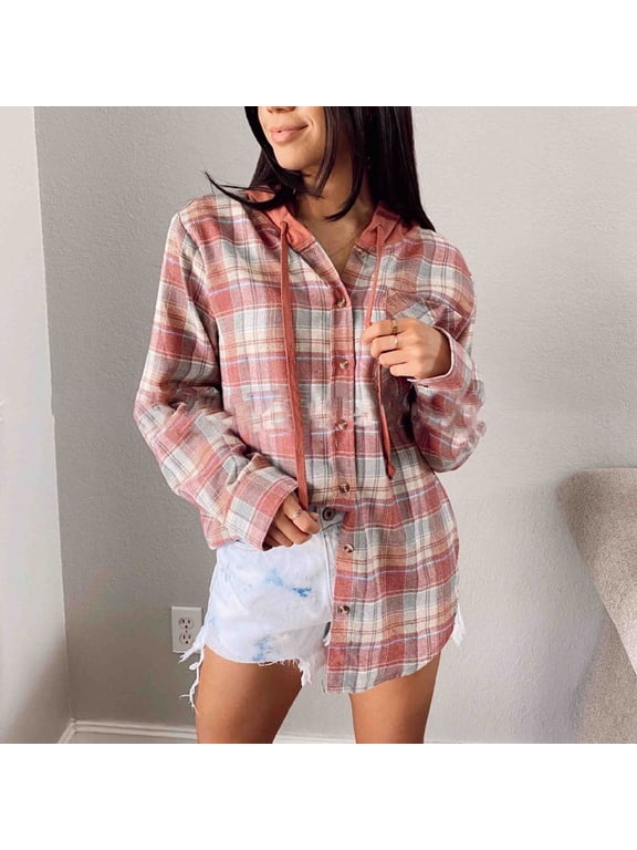 Women's Cozy Fleece Jacket Western Aztec Print Snap Button Down Coat with Pockets Casual Warm Outwear 2025 Button Up Shirt Women,Red-S